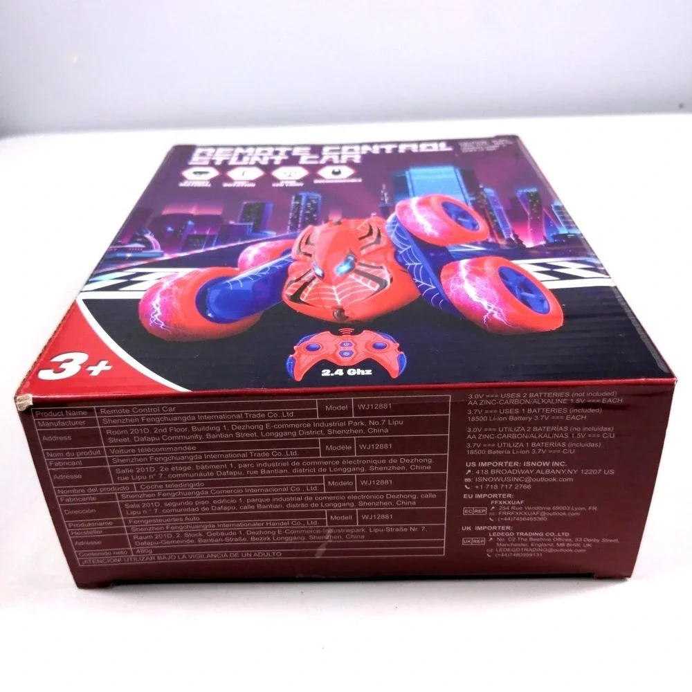 Remote Control Stunt Car 2.4GHz Spider Theme 360 Rotation LED Light Rechargeable